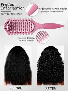 17pcs Hair Styling Tool Set, Includes High Pressure Spray Bottle, Sleep Cap, Curling Brush Set, 9-Tooth Comb, Wide-Tooth Comb, Double-Sided Comb, Styling Comb, Pointed Tail Comb, Rat-Tail Comb, Edge Brush, Massage Brush - Pink - View 3