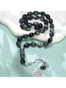 33pcs Oval Resin Tasbih Prayer Beads Bracelet, New Arrival Resin Rosary Beads Bracelet, Daily Wear & Religious Gift, Middle Eastern Style - Multicolor - View 2