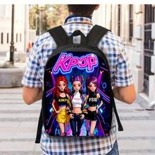 3件套/1件 K-POP 女团背包套装，高清印花手提包套装，适合青少年日常使用，轻便时尚通勤包，大容量旅行包带收纳袋，适合青少年 - 多色 - 查看 2