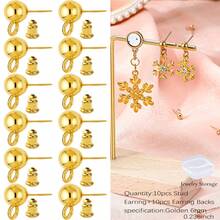 KMEOSCH 20件/套（10对耳环+10对耳钉背扣）串珠耳环带吊坠、圈形耳环、球形耳钉、安全耳钉背扣、DIY首饰制作材料 - 球形附吊耳釘 - 查看 11