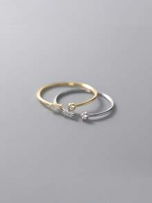 1枚S925纯银几何戒指，小巧时尚，适合作为儿童毕业礼物、时尚家庭礼物、独特的友谊和亲情纪念品 - 幾何 - 查看 5