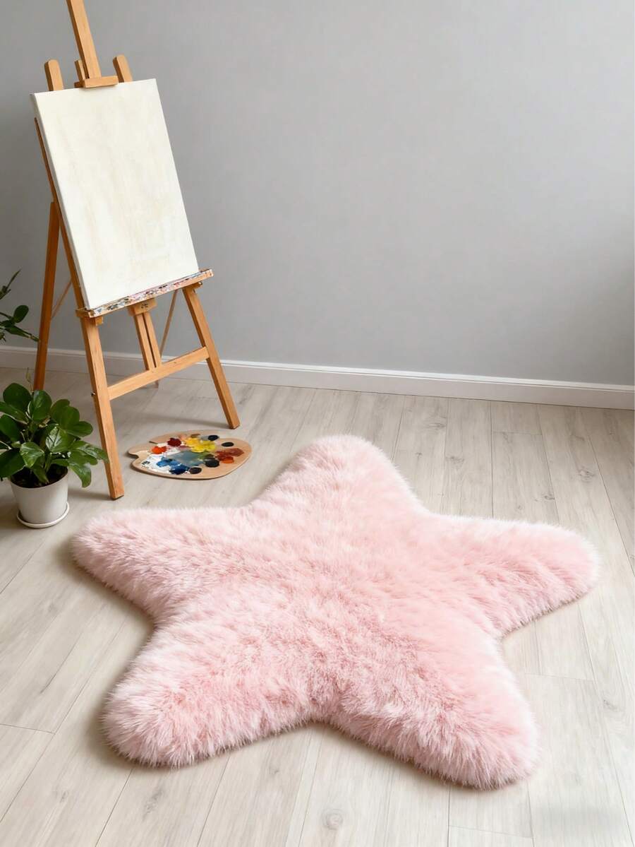 1pc Round Shaggy Carpet, Plush Rug, Decorative Carpet, Fluffy Long Pile Rug