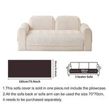 1pc Thick Plush Sofa Cover, Minimalist Modern Style Sofa Pad, All Season Use, Dust-Proof, Dirt-Resistant, Anti-Slip, Machine Washable, Pet-Friendly Sofa Protector, Suitable For Bedroom, Office, Living Room - White - View 12