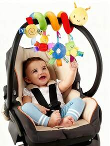 1pc Baby Car Hanging Spiral Decor Plush Doll, Soft Plush Doll Doll For Infant Stroller Crib, Suitable For 0+ Months Baby Boys And Girls (Some Accessories And Colors Are Random) - Multicolor - View 1