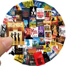 52PCS Iconic Musical Theatre Poster Stickers Aesthetic Vinyl Stickers High Quality Stickers Decals Scrapbook,Journaling,Laptop,Bumper,Skateboard,Water Bottles,Computer,Phone Stickers Can Bring A Lot Of Fun To Your Life,Perfect Gifts For Adults&Kids Back To School - Multicolor - View 2