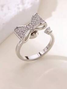 Nhẫn xoay bốn cánh hình cỏ bốn lá giảm lo âu dành cho nữ, màu vàng, làm bằng thép không gỉ, có thể điều chỉnh kích thước, kiểu nhẫn cưới, trang sức thẩm mỹ, quà tặng. - JZ8154 - Xem 13