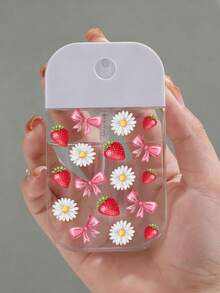 新款蝴蝶结雏菊草莓图案可重复灌装透明PET旅行喷雾瓶，适用于香水、卸妆液、爽肤水、保湿霜、卸甲油等，可重复使用，旅行必备，完美旅行配件，节日礼物、圣诞礼物、新年礼物，送给老师、朋友、情侣皆宜。 - 彩色 - 查看 2