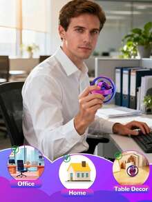 Brinquedos impressos em 3D, com múltiplos modos de rotação, leves e portáteis, ideais para aliviar a ansiedade e o estresse na mesa. Disco giratório divertido e sensorial para estimular a respiração, perfeito como lembrancinha, presente de aniversário ou para decorar sacolas de presentes. - Multicolorido - Ver 4
