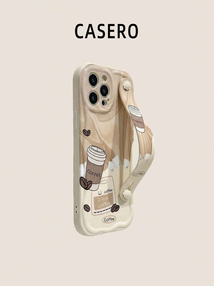 1 件时尚腕带笑脸加厚防震手机保护壳带支架，兼容 和三星设备