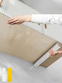 1 Roll Waterproof, Oil-Proof, Flame Retardant, Anti-Mold Cabinet Protective Film, Removable Adhesive Sticker, Suitable For Cabinet, Kitchen, Tabletop, Wall, Coffee Table, Dining Table, Furniture, Marble Renovation, Etc. - Oil-resistant Film - View 1