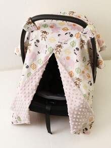 1pc Baby Carrier Cover, Cartoon Print, Sun Shade, Safety Seat Cover - Multicolor - View 13