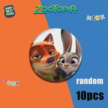 Bộ huy hiệu Zootopia, huy hiệu nhân vật Judy và Nick, 5/10 chiếc huy hiệu sưu tầm, thích hợp để gắn lên ba lô, túi xách, áo khoác, hoặc làm quà tặng cho người hâm mộ và nhà sưu tập Disney Zootopia. - Nhiều màu - Xem 9