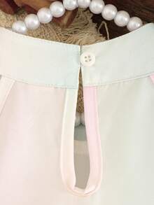 Young Girl Ombre Two Pieces Set, 3D Tulip Applique Halter Top With Ruffled Shorts Summer Casual Wear - Multicolor - View 11