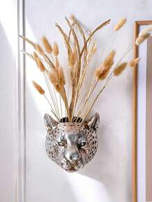 1pc European Retro Leopard Head Shaped Gold & Silver Foil Decor, Suitable For Floral Arrangement, Storage, Creative Animal Wall Art, Applicable For Home Decor, Room Decor, Birthday, Graduation, Christmas Decoration, Christmas Gift, Kitchen, Bedroom, Living Room, Party Decoration, Etc. - Multicolor - View 11