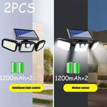 1/2个太阳能户外壁灯，74颗LED太阳能感应灯，3种亮度模式，1200mAh可充电电池，300°广角照明，适用于前门、花园、车道、车库、庭院、商业街、婚礼、情人节、母亲节、返校季、圣诞节、万圣节等场合的照明装饰。 - 2節1200mah - 查看 14
