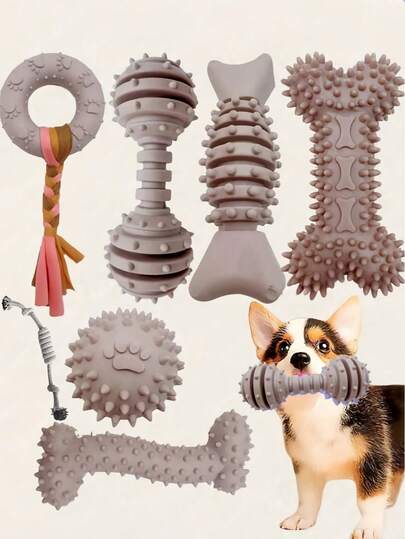 1/4/5/8pcs Random Dog Chew Toys Set, Suitable For Puppies, Cute Small Dog Toys, Puppy Teething Toys, Soft Interactive Chew Squeaky Toys, Suitable For Small Dogs, Pet Supplies Dog Chew Toys, Cat Toys, Teething Toys For Puppies And Small/Medium Dogs (Random Style)