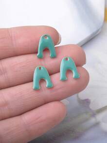10pcs Antique Copper Teardrop Letter A Shape & Elephant Leg Charms, Fashion Jewelry Accessories For Women - Letter a Shape - View 9