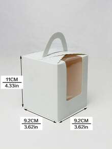 10个/20个/30个装，每个纸杯蛋糕盒带提手和透明窗口，也可作挞盒、玛芬盒、烘焙甜点包装盒，单个纸杯蛋糕袋带内衬和提手，适用于烘焙、婚礼、婴儿派对、生日、聚会、节日和庆典等场合。 - 查看 3