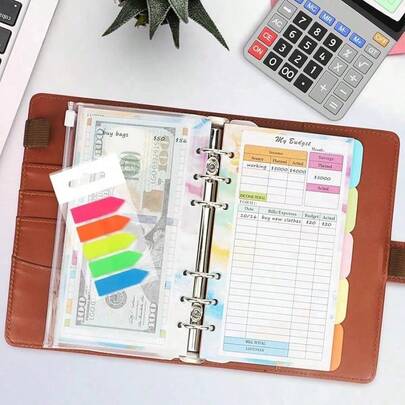 3 Pack A6 Planner Refill Paper & Budget Sheets, Monthly Weekly Planner Losse Leaf Inserts 6 Hole Expense Tracker Or A6 Planner Binder Cover Budget Bill Saving Organizer, Colorful 3 Pack