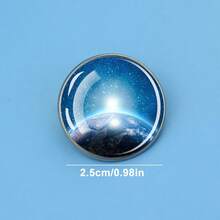 1 pieza Broche con diseño de espacio, galaxia, universo cósmico, luna soñadora, estrella y cielo nocturno con cristal incrustado, accesorio de moda como regalo para hombres y mujeres - Plateado - Ver 3