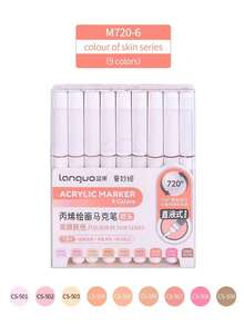 Languo 9/96/192/207/240/288色酒精性丙烯马克笔套装，速干不褪色，适用于绘画、插画、手工制作、涂色书及其他DIY项目，可在纸张、布料、木材、石头、塑料、玻璃、陶瓷、南瓜、金属等材质上使用。是复活节、感恩节、万圣节、圣诞节的理想礼物。 - 彩色 - 查看 34