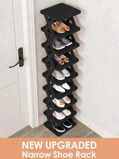 Multi-Color X-Shaped Folding Shoe Rack, Narrow-Gap Multi-Layer Shoe Rack, Home Entrance Dormitory Shoe Rack, Must-Have For Renters, Storage Gadget, DIY Independent Shoe Storage And Organization Stand, Suitable For Entrance, Closet, Corridor, Easy To Assemble And Structurally Stable, Black And White Color Scheme, Room Decoration, Must-Have For Renters, Easter Decoration, Autumn Decoration