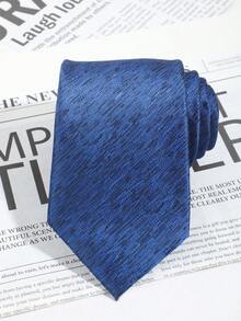1pc Navy Blue Handmade Necktie, Versatile Minimalist Fashion Accessory - Multicolor - View 6