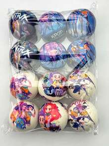 3个卡通偶像主题减压球，柔软减压球，青少年缓解焦虑玩具，生日礼物。（随机款式） - 彩色 - 查看 3