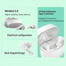 TAT2206 TWS Wireless Bluetooth Earphones, In-Ear Headphones Suitable For Music, Sports And Running, Long Battery Life, IPX4 Waterproof Rating, Compatible With IPhone And Android Phones - 查看 4