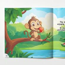 Bilingual Classic Fable "The Monkey And The Crocodile" – Cleverness & Trust Theme, Inspirational Family Reading Gift - Classic Moral Tale - View 6