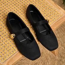 HFSHUNXY SunsoleShoes 2026 優雅女款瑪麗珍平底鞋，黑色，魔鬼氈設計，舒適百搭，休閒一腳蹬，單條魔鬼氈帶，適合情人節、母親節、婚禮、派對、辦公室及多種風格搭配 - 黑色 - 查看 18