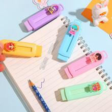 1/2/3/4/5pcs Cartoon K-POP Girl Group Retractable Erasers, Creative Stationery, Low Crumb Easy Erase, Extendable Erasers, Back To School Student Supplies - Sets - View 5