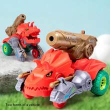 Đồ chơi xe khủng long biến hình không cần pin, phóng bằng quán tính, có thể biến hình thành khủng long ba sừng (Tceratops), bao gồm cả chế độ xe và khủng long, đồ chơi tương tác phù hợp cho bé trai. - Nhiều màu - Xem 15