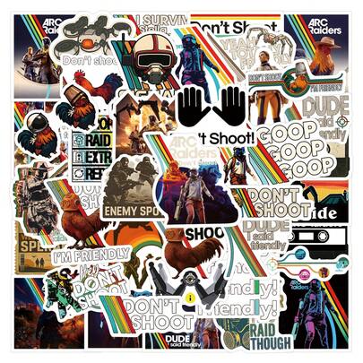 55 piezas Paquete de pegatinas de arco divertidas, pegatinas de dibujos animados de mercancía de arco, pegatinas estéticas para scrapbooking, pegatinas para cascos, pegatinas para motos de cross, pegatinas de vinilo resistentes al agua para botellas de agua, computadoras, portátiles, teléfonos, equipaje, cuadernos, refrigeradores