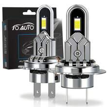 TOAUTO 2个高功率100W 30000LM H7 H4 H11 9005汽车LED大灯 1:1迷你尺寸大灯 超亮即插即用汽车大灯灯泡 - A - 查看 12