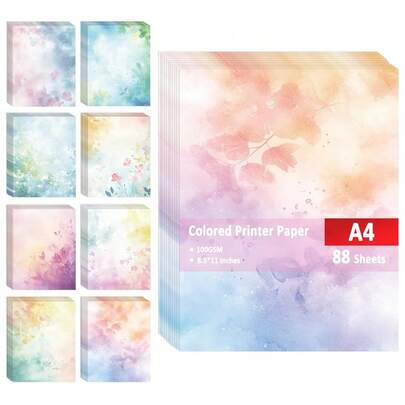 Stationery Paper, 8.5 X 11In, 88 Sheets Double-Sided For Business Or Personal Use - Decorative Scrapbook Writing Letters And Invitations, 100gsm