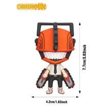 Crunchyroll 1个官方授权的电锯人3D泡沫冰箱贴，趣味角色设计，适用于储物柜、冰箱、办公室或家居装饰，家居配件，收藏家的完美礼物 - 珊瑚橙 - 查看 2