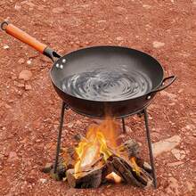 Portable Cast Iron Camping Tripod, Foldable Outdoor Fire Pit Stand, Suitable For Barbecue, Cooking And Dutch Oven Use, Sturdy Metal Structure With Adjustable Legs, Easy To Assemble On Any Terrain - Multicolor - View 2