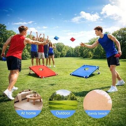 Shoze Portable Game Set, Equipped With 6 Bean Bags And Handbags, PVC Frame, Suitable For Outdoor/Indoor Parties In Backyards, Lawns, Beaches, And Family Gatherings