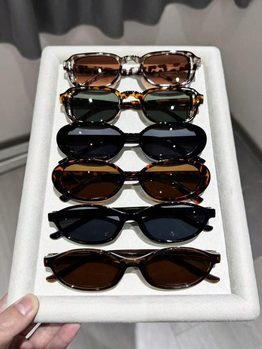 6件套几何镂空设计波西米亚风时尚眼镜，户外沙滩派对女士配饰