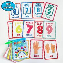 Lachilly 0-9 Numbers, Months & Gestures Flash Cards, Multi-Skill Learning Cards, Teacher Student Interactive Learning Card, Early Childhood Education Materials, Home School Classroom Resources Educational Toys - Multicolor - View 12