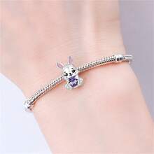 CYCUFF 1 件镀银复活节兔子彩蛋吊坠，适用于原创手链项链 DIY 首饰制作，是复活节饰品礼物的理想之选。 - 彩色 - 查看 3