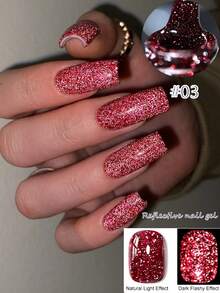 10毫升银色反光闪粉凝胶指甲油可卸超闪亮香槟金UV凝胶指甲油，适用于美甲艺术 - 彩色 - 查看 5