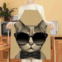 1pc Maneki-Neko Design Apron, Creative Funny Fashionable Printed Apron, Home Cleaning Apron, Easy Clean Kitchen Cooking Apron, Creative Home Apron - Multicolor - View 10