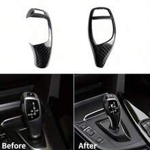 Carbon Fiber Texture For BMW F30 F10 F15 F07 F20 F21 F22 F32 F34 F35 5GT Car Gear Shift Panel Frame Gear Knob Cover Head Trim - A - View 1