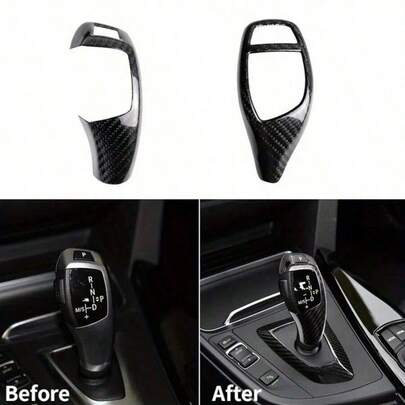 Carbon Fiber Texture For BMW F30 F10 F15 F07 F20 F21 F22 F32 F34 F35 5GT Car Gear Shift Panel Frame Gear Knob Cover Head Trim