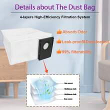 Dust Bags Replacement For Eureka J15 Pro Ultra Robot Vacuum – 2 Packs Large Capacity Dust Collection Bags - B - View 5