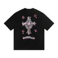 Chrom Heart Graphic Tees Men - Black - Shirt With Pink Conjuntos Verano Hombre - Black - View 7