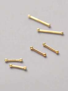 1件S925纯银肚脐环，6/8/10毫米简约字母肚脐环，适合女性日常佩戴、周年纪念、生日、海滩度假等场合。 - 單顆耳環配件 - 查看 2