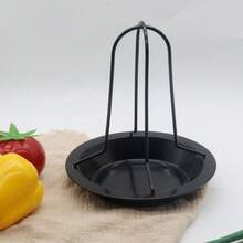 Round Stainless Steel Chicken Roasting Tray With Removable Base: Ideal For Roasting And Grilling Chickens. - A - View 1